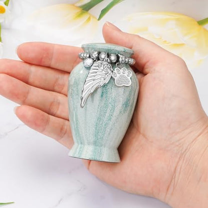 Customize Small Pet Urn for Dog Cat Ashes Keepsake Aluminium | Mini Urn for Ashes, Meaningful Memorial Keepsake Gift, Durable Aluminum Cremation Urn with Elegant Design - style: Grey Pet-Customize