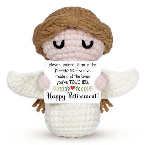 Retirement Gift for Woman 2026- Happy Retirement Angel Crochet - Funny Retirement Gifts for Women Men Teacher Nurse Principal Friend Coworker, Farewell Party Retired Gifts - style: Retirement Gifts