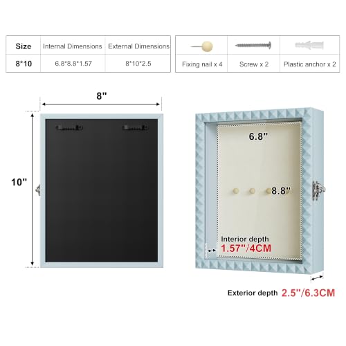 SZQINJI Shadow Box Frame 8x10 Deep Diamond Shape Memory Box, Blue - color: Blue, size: 8x10