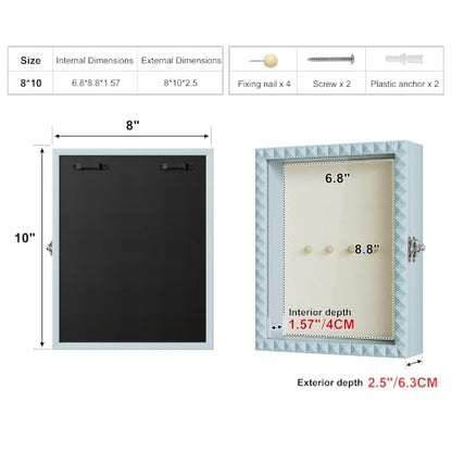 SZQINJI Shadow Box Frame 8x10 Deep Diamond Shape Memory Box, Blue - color: Blue, size: 8x10