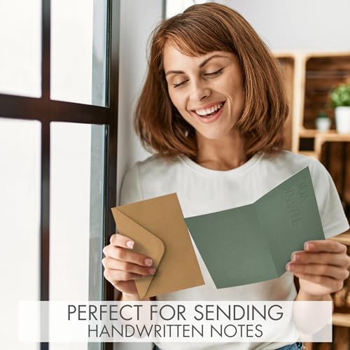 ZICOTO Beautiful Thank You Cards Set of 30 With Envelopes and Stickers | Elegant Blank Cards for Personalized Notes - Bulk Stationary Set for All Occasions Incl. Weddings, Business & Baby Showers - color: Sage