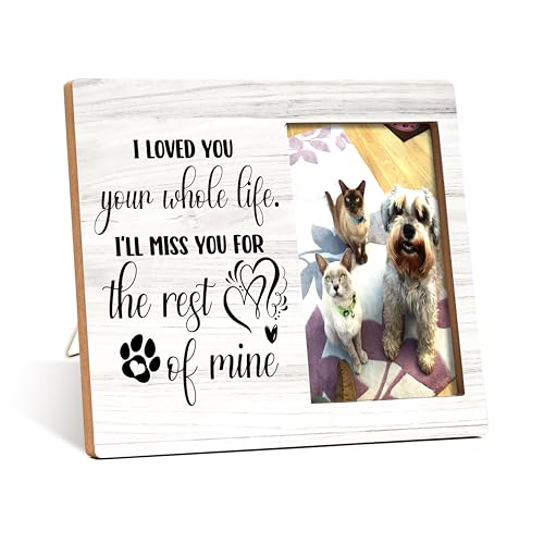 Pet Memorial Photo Frame - I Love Your Whole Life I'll Miss You - Wooden Tabletop Picture Frame - Sympathy Gift For Pet Owner - 71 - style: YuHong-Photo Frame-B71