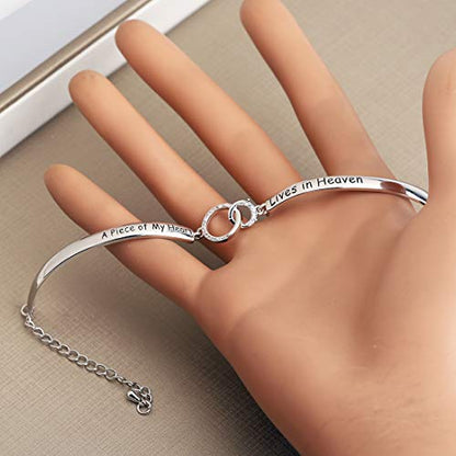 Zuo Bao Memorial Jewelry Sympathy Gift A Piece of My Heart Lives In Heaven Bracelet Loss Jewelry Gift - color: A Piece of My Heart S