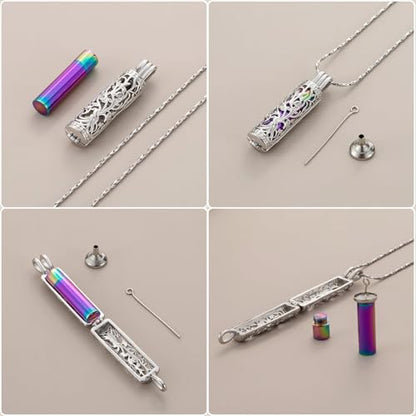 Cylinder Urn Necklace Crystal Tree of Life Cremation Jewelry Pendant for Women Men Vial Cremation Ash Pendant Loved One Memorial Jewelry with Mini Keepsake Urn Ash - Always In My Heart - color: Customize