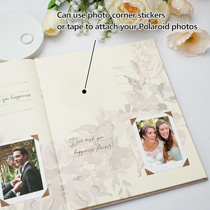 Vienrose Polaroid Guest Book 10x8 Inch Hardcover 120 Pages Boho Style - style: Bohemian Guest Book