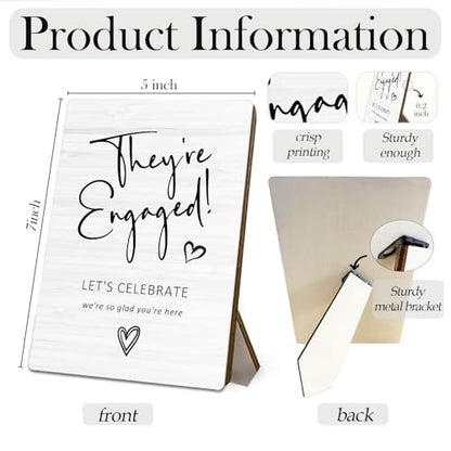 Wedding Engagement Wooden Stand,Wedding Welcome Wooden Sign Stand 5x7 Inch,Engagement Party Sign,Engagement Signs For A Party，Engagement Party Welcome Sign，They're Engaged Sign - color: wedding 011