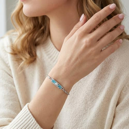 YYB Urn Bracelet for Ashes Hummingbird/Dragonfly/Butterfly/Sunflower Turquoise Locket Bracelet Cremation Memorial Jewelry Mothers Day Gifts for Women - color: Lotus