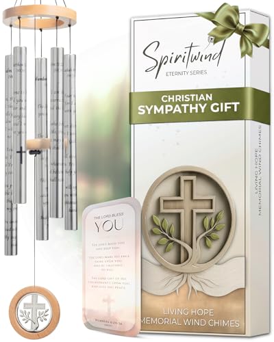 Living Hope Christian Memorial Wind Chimes for Loss of Loved One (32")