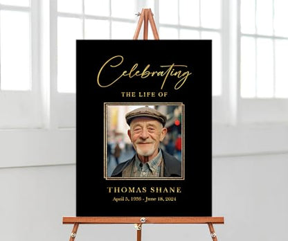 Celebration Life Sign, Personalized Funeral Sign, Custom Memorial Sign, In Loving Memory Sign, Funeral Welcome Sign, Celebration of Life Welcome Sign, Celebration Life Poster -18 - color: Backgrund#18