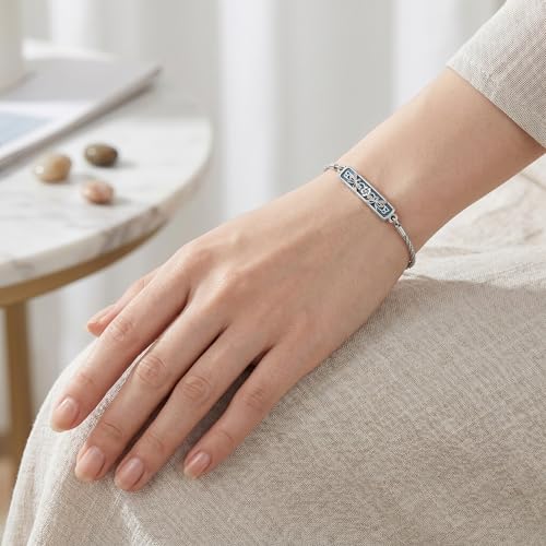 Turquoise Tree Of Life/Dragonfly/Hummingbird/Sunflower Bracelet 18K White Gold Plated Urn Bracelets For Ashes Memorial Jewelry For Women Female Mother Lover