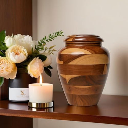 Large Wooden Cremation Urn – Handcrafted Memorial for Human Ashes, Adult Funeral Urn for Men & Women (Rosewood, Large (200Cu/Inches)) - size: Large (200Cu/Inches)