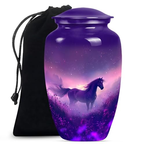 Horse Urn for Ashes, Cremation Urns for Human Ashes Adult Male 10 Inch 1Pc - color: Purple Horse, size: 10 inch (1 piece)