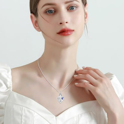 memorial jewelry Your Wings were Ready, But My Heart was Not Stainless Steel Carved Locket Cremation Urn Necklace for Pet Dog Cats - color: No Longer-Blue