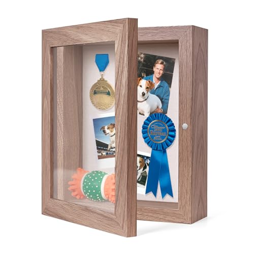 HOUSE DAY 8x10 Deep Shadow Box Frame with Linen Back, Walnut - color: Walnut, size: 8x10
