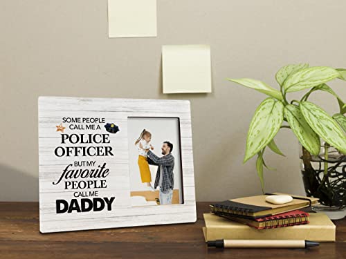 To Dad Photo Frame Gifts, Some People Call Me A Police Officer But My Favorite People Call Me Daddy, Wooden Picture Frame Gift, Policeman Daddy Gift from Daughter Son, Father's Day Present for Dad - color: color05