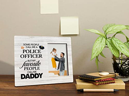 To Dad Photo Frame Gifts, Some People Call Me A Police Officer But My Favorite People Call Me Daddy, Wooden Picture Frame Gift, Policeman Daddy Gift from Daughter Son, Father's Day Present for Dad - color: color05