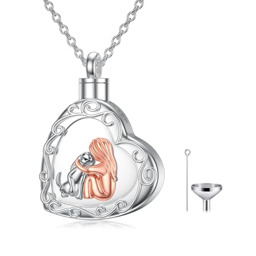 Urn Necklaces for Ashes 925 Sterling Silver Cremation Necklace Ash Pendant Memorial Jewelry Keepsake Gifts for Women - style: 2-2-Dog