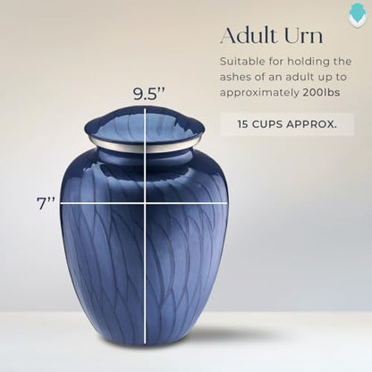 Geturns Embrace Adult Personalized Picture Cremation Urns for Human Ashes I Large Photo Pearl Cobalt Blue Funeral Urn for Men and Women I 200 lbs - color: Pearl Cobalt Blue