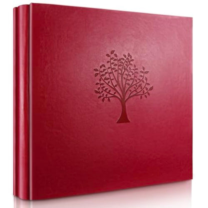 Photo Album 4x6 600 Slip-in Pockets, PU Leather Large Capacity Photo Book | Holds Horizontal & Vertical Photos Acid-Free for Mom Grandma Baby Shower Wedding Anniversary Christmas - color: Red