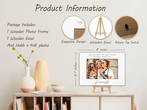 Best Friend Picture Frame, Friends Frame, Life Was Meant For Good Friends, Birthday Graduation Gifts Ideas, Photo Frames For Home Tabletop Decor A(02 - size: Life Was Meant For Good Friends
