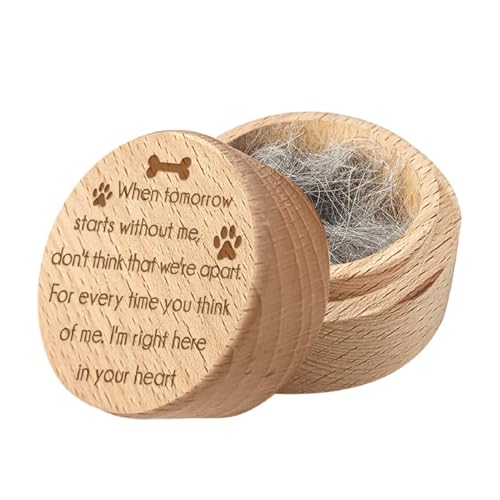 CREATCABIN Pet Hair Keepsake Box Wooden Pet Mini Fur Memorial Box Dog Hair Ashes Container Custom Pets Small Memorial Urn Loss Sympathy Gift for Storing Dogs Cat Hair Teeth Nails Ashes Paw 2 x 1.6in - style: Dog bone