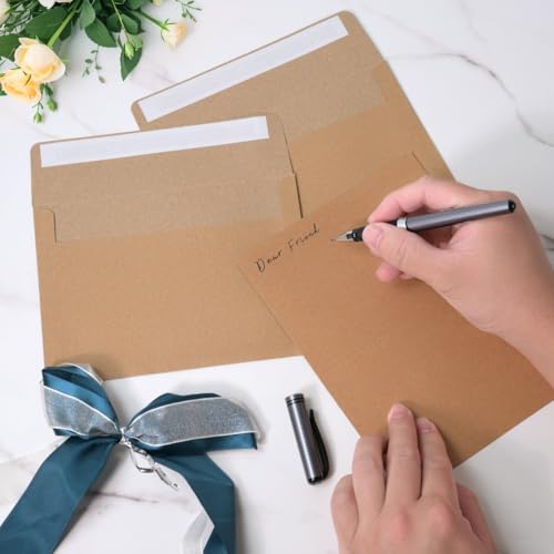 30 Sets A7 Cards & Envelopes 5x7, Kraft Blank Folded Cards Rustic Invites - color: Kraft, size: 30 Pack A7 (5.31x7.28in) Cards and Envelopes