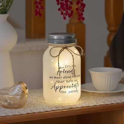 Friends Birthday Gift for Women - 30 oz Large Mason Jar Night Lights | Meaningful Gift for Friends, Bestie, Friendship Gifts for Woman, Soul Sister, BFF - color: Friends Journey