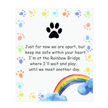 Pet Memorial Gifts Rainbow Bridge Bracelet for Loss of Dog Cat Pet Memorial Bracelet with Rainbow Bridge Poem Card Cat Dog Paw Charm Bracelet Pet Sympathy Gift for Women Men Pet Lovers