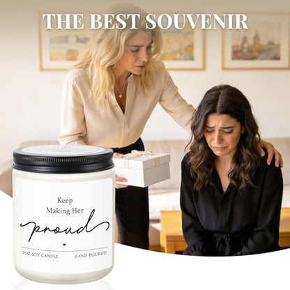 Sympathy Gifts for Loss of Loved One, 7OZ Lavender Scent Soy Wax Candle - style: Keep Making Her Proud