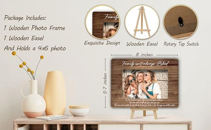 Best Friend Picture Frame, Family Isn't Always Blood Friends Picture Frame, Rustic Brown Family Photo Frames, Bestie Birthday Graduation Friendship Gifts Ideas, Home Office Tabletop Decor-f03 - size: Family Isn't Always Blood-03