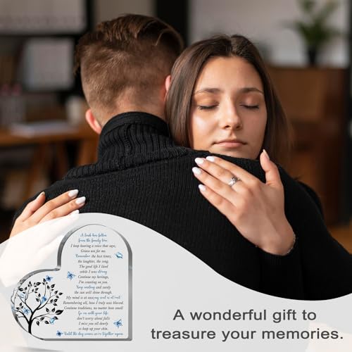 Condolence Gifts, Sympathy Gifts, Remembrance Gift, Memorial Heart Shaped Acrylic Decor Sign, Grieving Gift with Sympathy, Memorial Bereavement Sympathy Gifts for Loss of Loved One - style: 012
