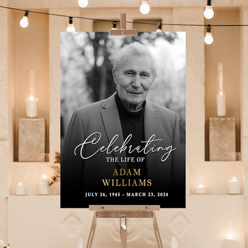 VIRAGIL Personalized Funeral Welcome Sign, Memorial Decorations For Loss Of Loved One, Funeral Welcome Sign, Celebration Of Life Poster, In Loving Memory, Memorial Board - color: Color 12