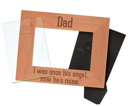 ThisWear Bereavement Dad Once Angel Now Mine Wood Frame - Landscape 4x6 - size: 4x6 Photo - Landscape