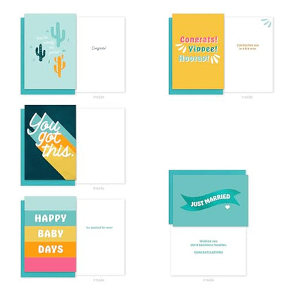 American Greetings 10-Count All Occasions Card Bundle with Envelopes- Congrats, Baby, Wedding, Support, Friendship, Sympathy, and Thank You