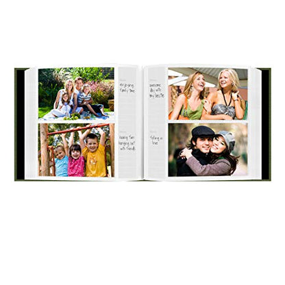 Fabric Frame Cover Photo Album 200 Pockets Hold 4x6 Photos, Herbal Green - color: Herbal Green, size: 4" x 6" (Pack of 1)