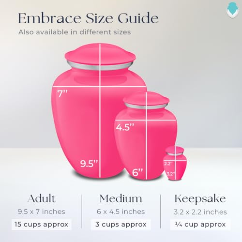 Adult Personalized Motorcycle Cremation Urns for Human Ashes I Large Bright Pink Funeral Urn for Men and Women I 200 lbs - color: Bright Pink
