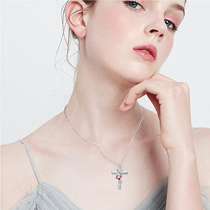Cross Urn Necklace for Ashes 925 Sterling Silver Cremation Jewelry with Funnel Filler Kit Ashes Necklace for Human Women Girl Pets - color: A_Pink Butterfly Urn Necklace, style: Non-personalized
