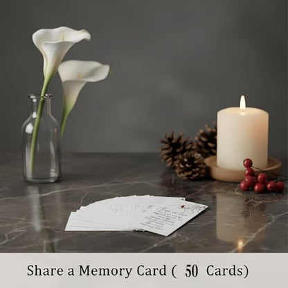 Funeral Guest Book for Memorial Service,in Loving Memory Guest Book | with Pen & 50 Memorial Cards,124 Pages Hardcover Funeral Guestbook with Photo Insert, Funeral Sign In Book for Guests