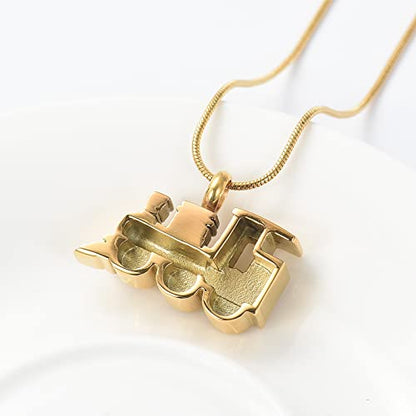 Oinsi Stainless Steel Mini Train Cremation Jewelry For Ashes Memorial Urn Necklace Keepsake Urn Pendant For Loved Ones - color: Customized