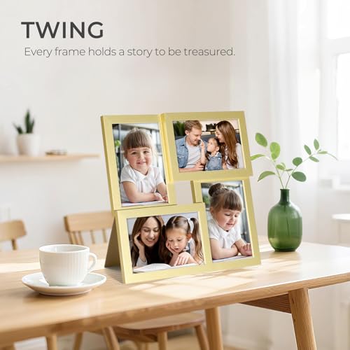 TWING 4x6 Collage Picture Frames Gold Family Multi Photo Frames Wall Decor - color: Gold