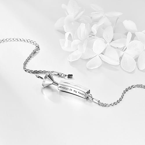 ONEFINITY Urn Bracelet for Ashes 925 Sterling Silver Abalone Shell Hummingbird/Dragonfly/Butterfly/Sunflower Cremation Jewelry for Ashes Keepsake Pendant Locket Bracelet for Women Mom - style: Abalone Hummingbird