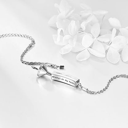 ONEFINITY Urn Bracelet for Ashes 925 Sterling Silver Abalone Shell Hummingbird/Dragonfly/Butterfly/Sunflower Cremation Jewelry for Ashes Keepsake Pendant Locket Bracelet for Women Mom - style: Abalone Hummingbird