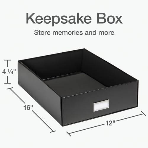Oxford Keepsake Box, Protective Storage Box, Home and Office Organizer, Photo Storage Box, Souvenir Organizer, Large, 16" x 12" x 4 1/4" (41787) - size: 16" x 12" x 4 1/4"