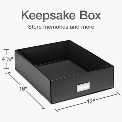 Oxford Keepsake Box, Protective Storage Box, Home and Office Organizer, Photo Storage Box, Souvenir Organizer, Large, 16" x 12" x 4 1/4" (41787) - size: 16" x 12" x 4 1/4"