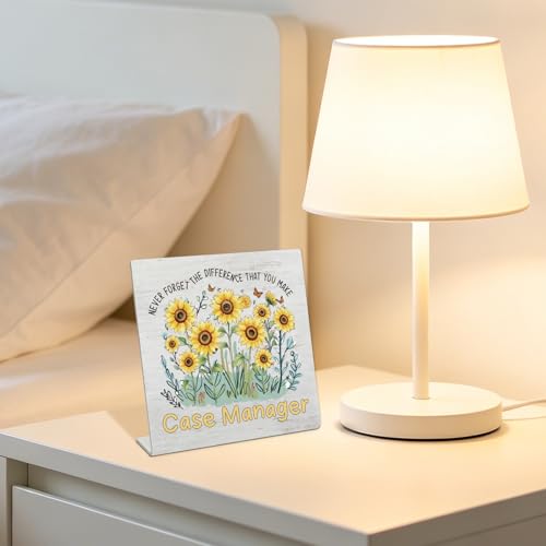 Stainless Steel Desk Plaque with Sunflower Design, Inspirational Gift for Case Manager, Meaningful Appreciation Gift for Case Manager, Encouraging Desk Decor for Office HDESK15 - style: Case Manager