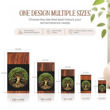 Cremation Urns for Human Ashes Adult Male Female, Wooden Tree of Life Urns for Ashes Men Women, Pets Cat Dog Urn, Large Burial Funeral Urns for Ashes, Holds Up to 250 Lbs, Full Size with Velvet Bag - size: X Large - 250 Cu/In
