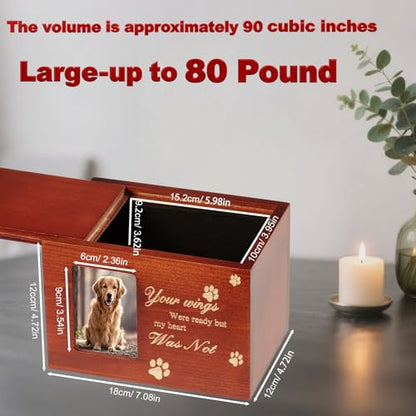 Wood Pet Urns for Dog or Cat Ashes Sets, Pet Cremation Urns - color: Large-Rainbow