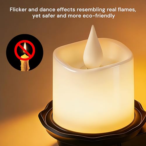 L LOHAS LED Flameless Candle Night Light, Flicker Night Lights Plug in - color: Charcoal-Amber
