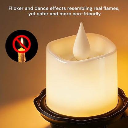 L LOHAS LED Flameless Candle Night Light, Flicker Night Lights Plug in - color: Charcoal-Amber