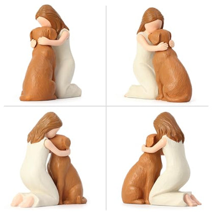 Hensonever Love My Dog Figurines Statues, Dog Angel Friendship Remembrance Gifts, Sculpted Hand-Painted Figures for Dog Lovers - color: Love My Dog
